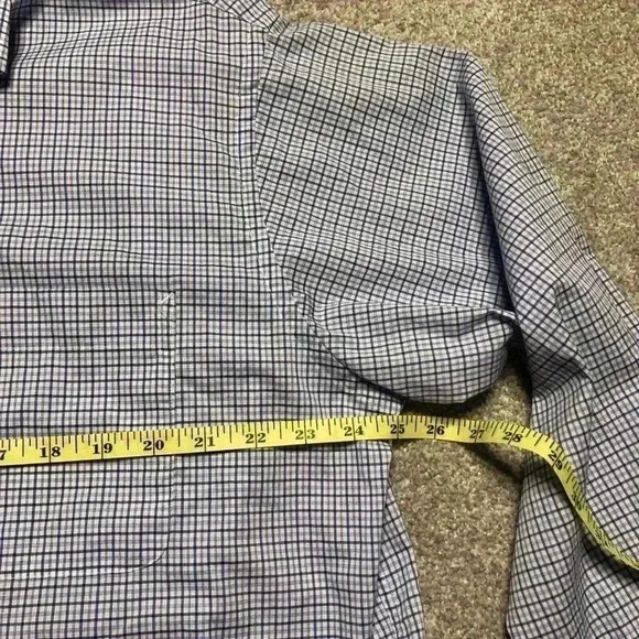 Tommy Hilfiger Button Down Shirt White and Blue Check Pattern - Picture 2 of 9